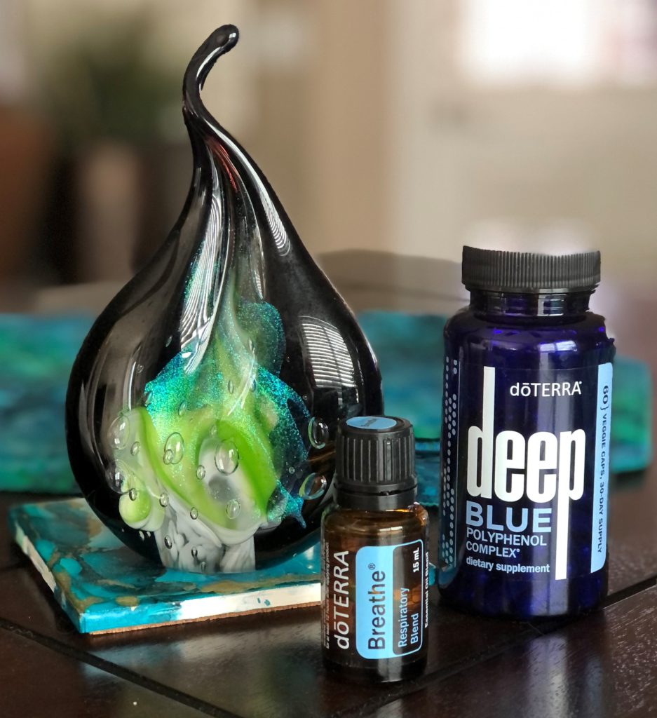 doTERRA Breathe and Deep Blue Polyhenolols  used to keep open airways and anti-oxidation for optimal production of the Molecule of the year