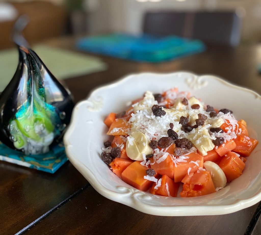 Papaya Bowl ala mode for easier eating. 